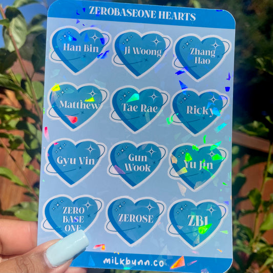 ZeroBaseOne Holo Hearts Stickers