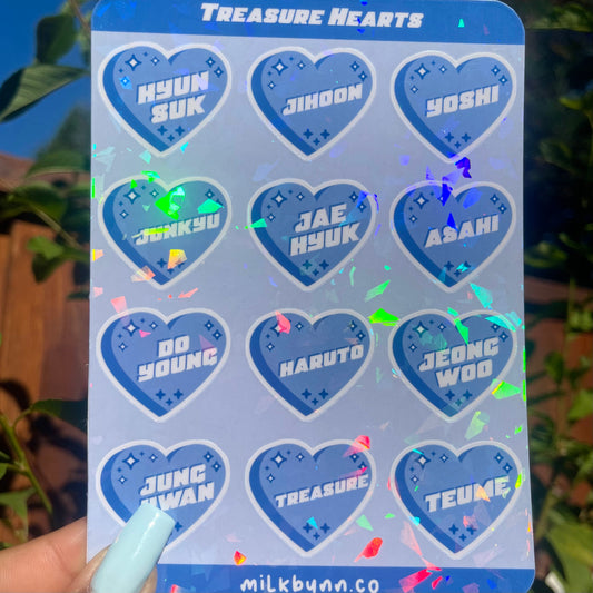 Treasure Holo Hearts Stickers