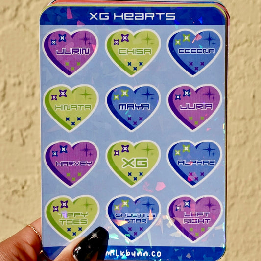 XG Holo Hearts Stickers