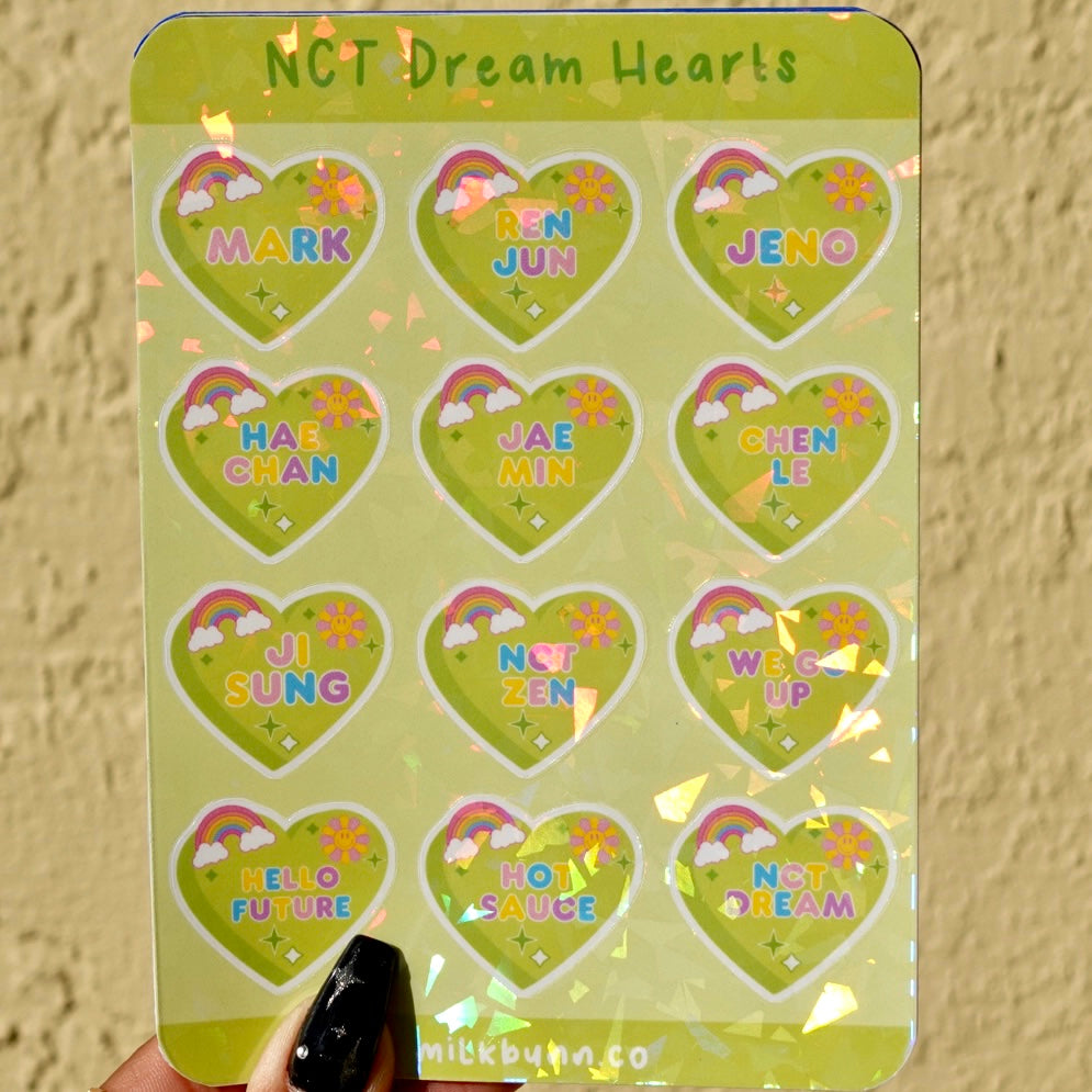 NCT Dream Holo Hearts Stickers