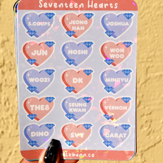 Seventeen Holo Hearts Stickers