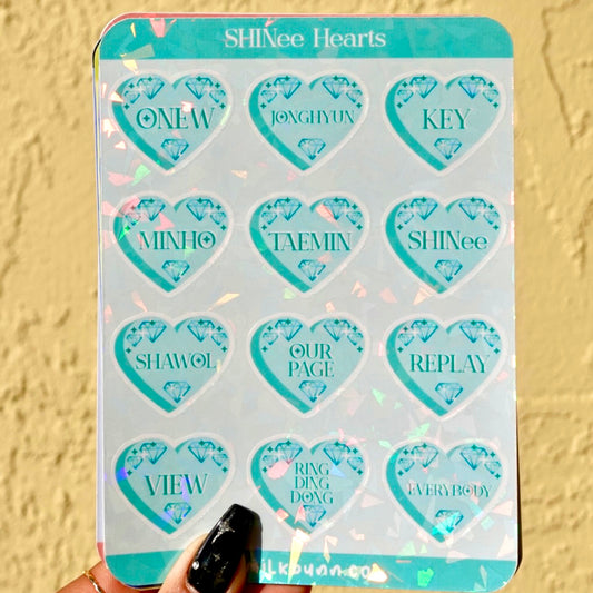 SHINee Holo Hearts Stickers
