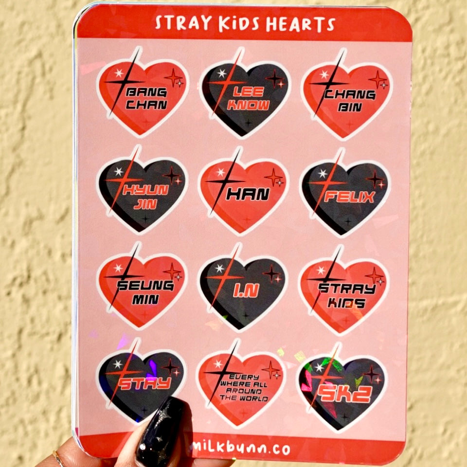 Stray Kids Holo Hearts Stickers – MilkBunn Co.