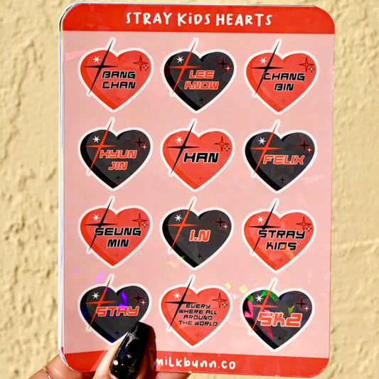 Stray Kids Holo Hearts Stickers