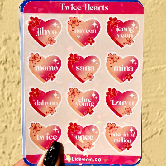 Twice Holo Hearts Stickers