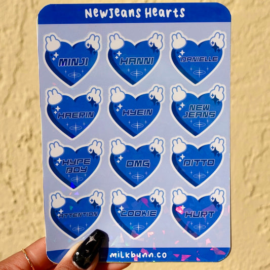 NewJeans Holo Hearts Stickers