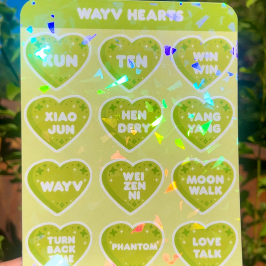 WayV Holo Hearts Stickers