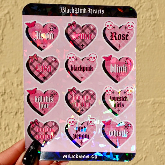 Blackpink Holo Hearts Stickers