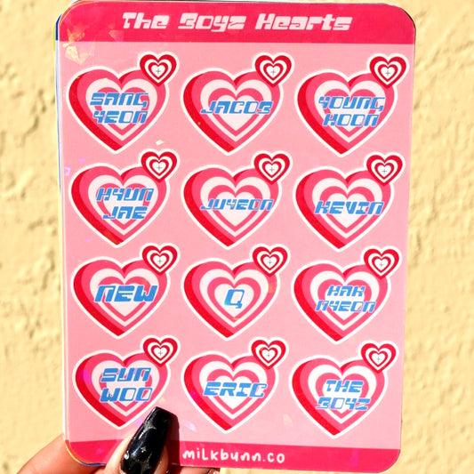 The Boyz Holo Hearts Stickers