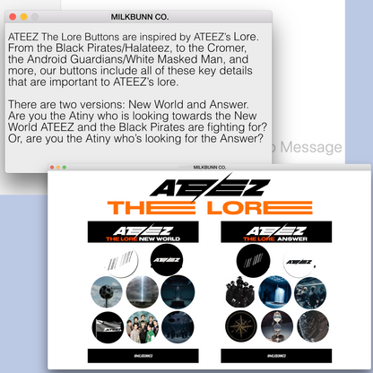 Ateez [The Lore] Buttons