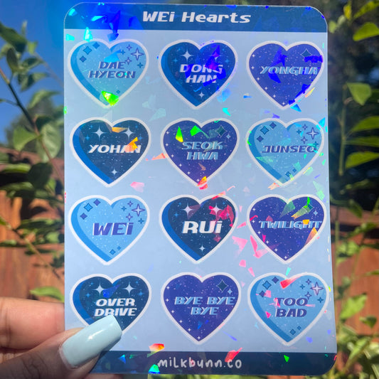 WEi Holo Hearts Stickers