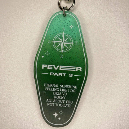 ATEEZ Fever Part 3 Keychain - MilkBunn Co. Ateez fever pt.3 keychain, A ver (green)