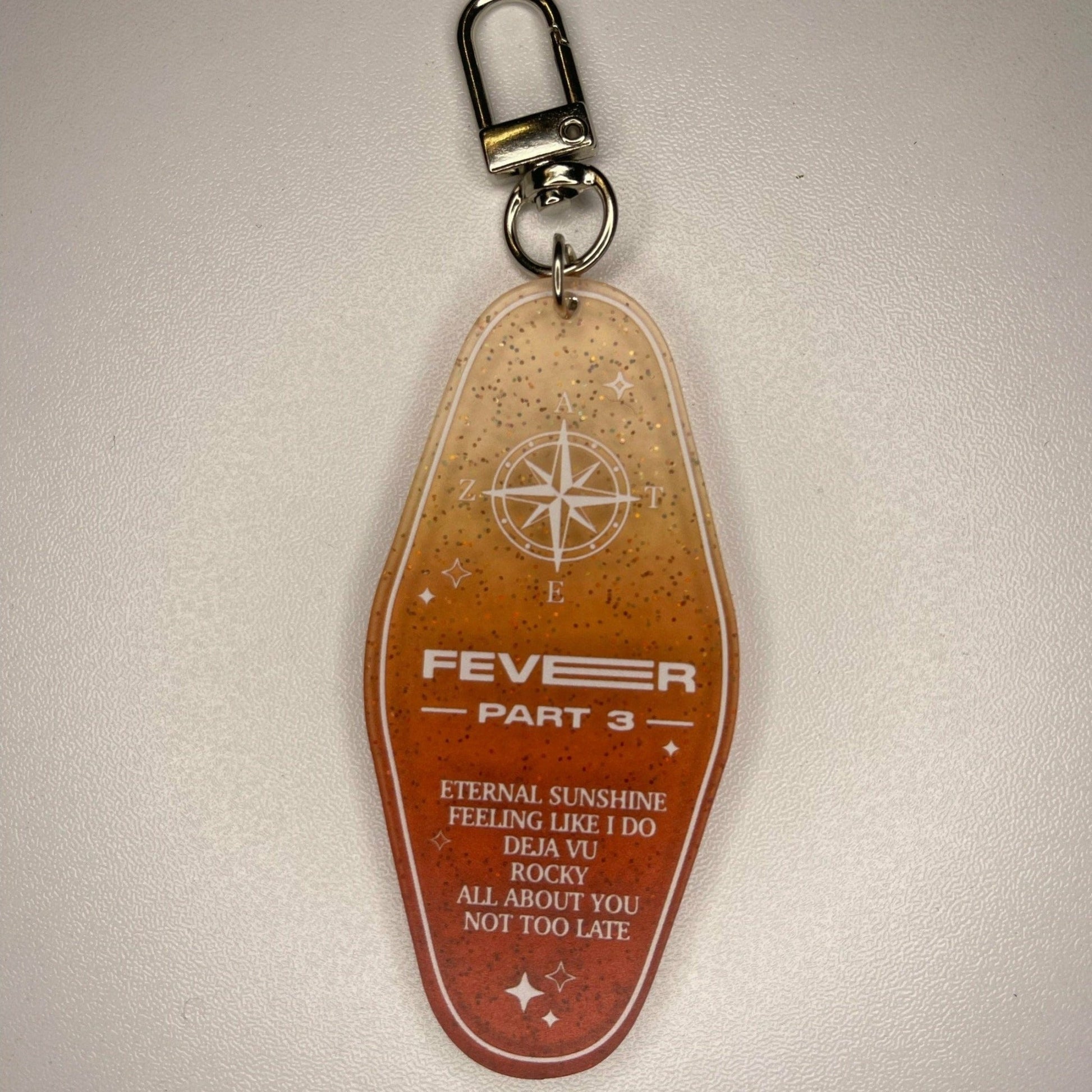 ATEEZ Fever Part 3 Keychain - MilkBunn Co. Ateez fever pt.3 keychain, Diary ver (orange)