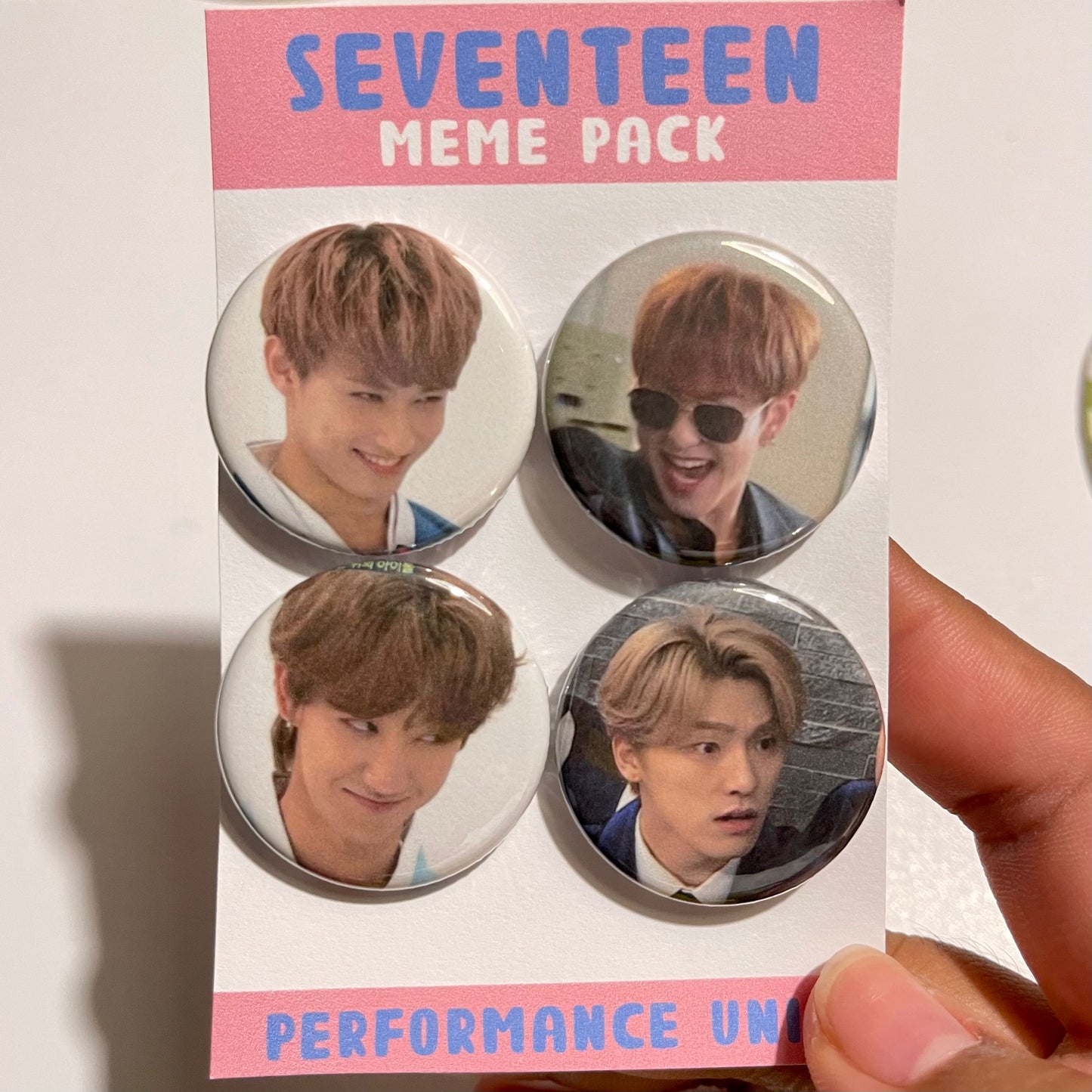 Seventeen Meme Buttons