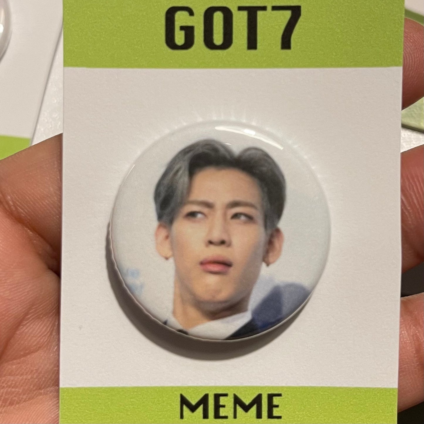 BamBam funny face meme button