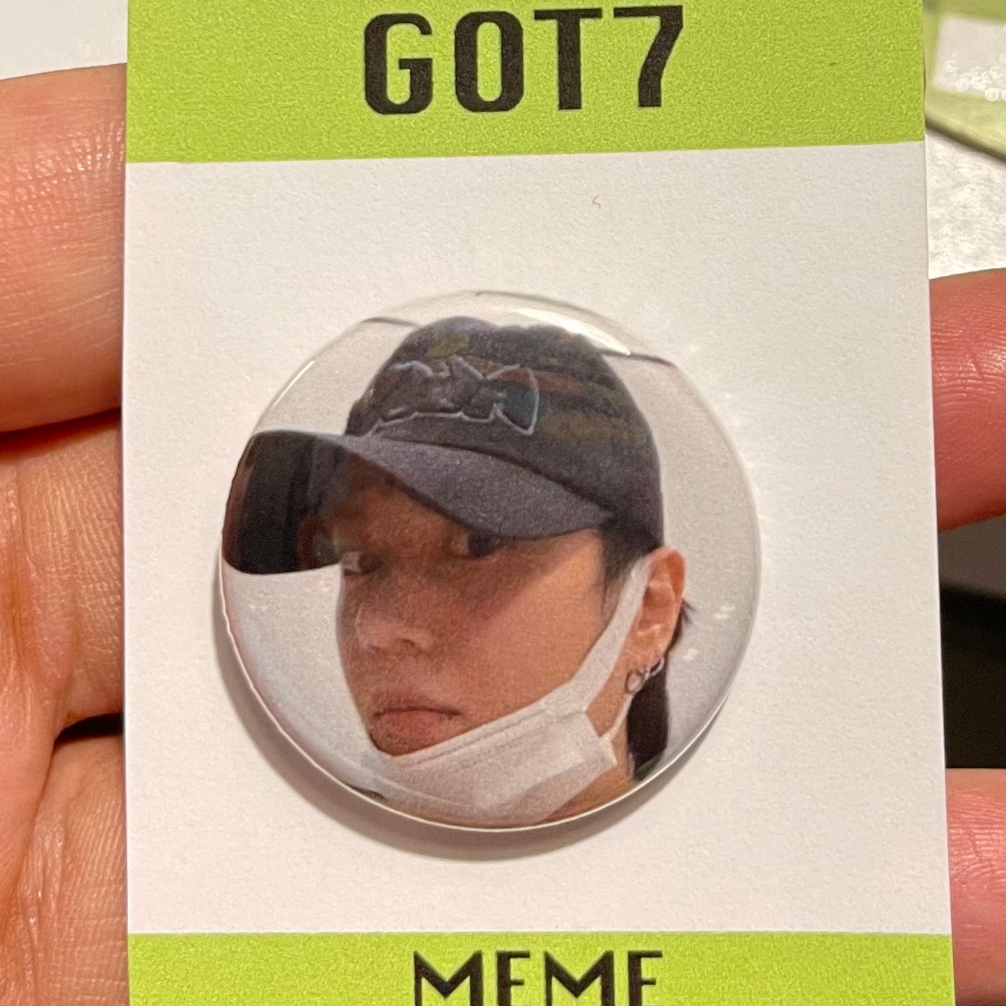 Yugyeom funny face meme button