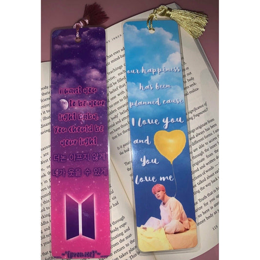 JIMIN Bookmark - MilkBunn Co. Jimin from BTS inspired bookmarks. Serendipity version and promise version.