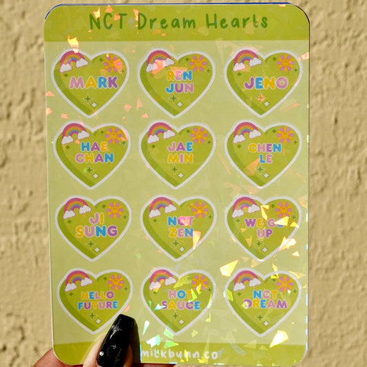 NCT Dream Holo Hearts Stickers