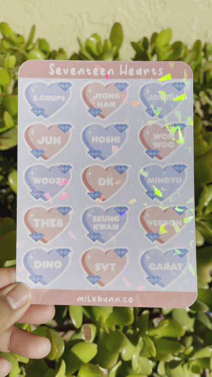 Seventeen Holo Hearts Stickers