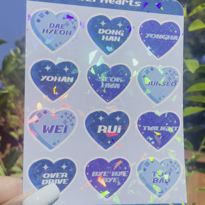 WEi Holo Hearts Stickers