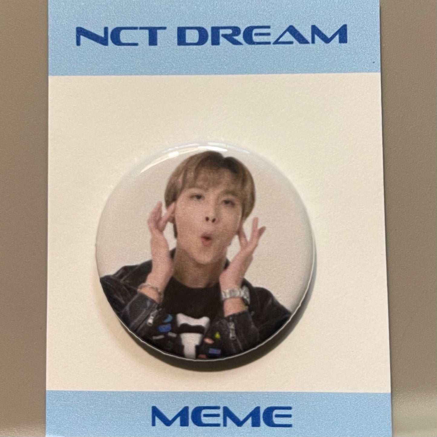 Haechan funny face meme button