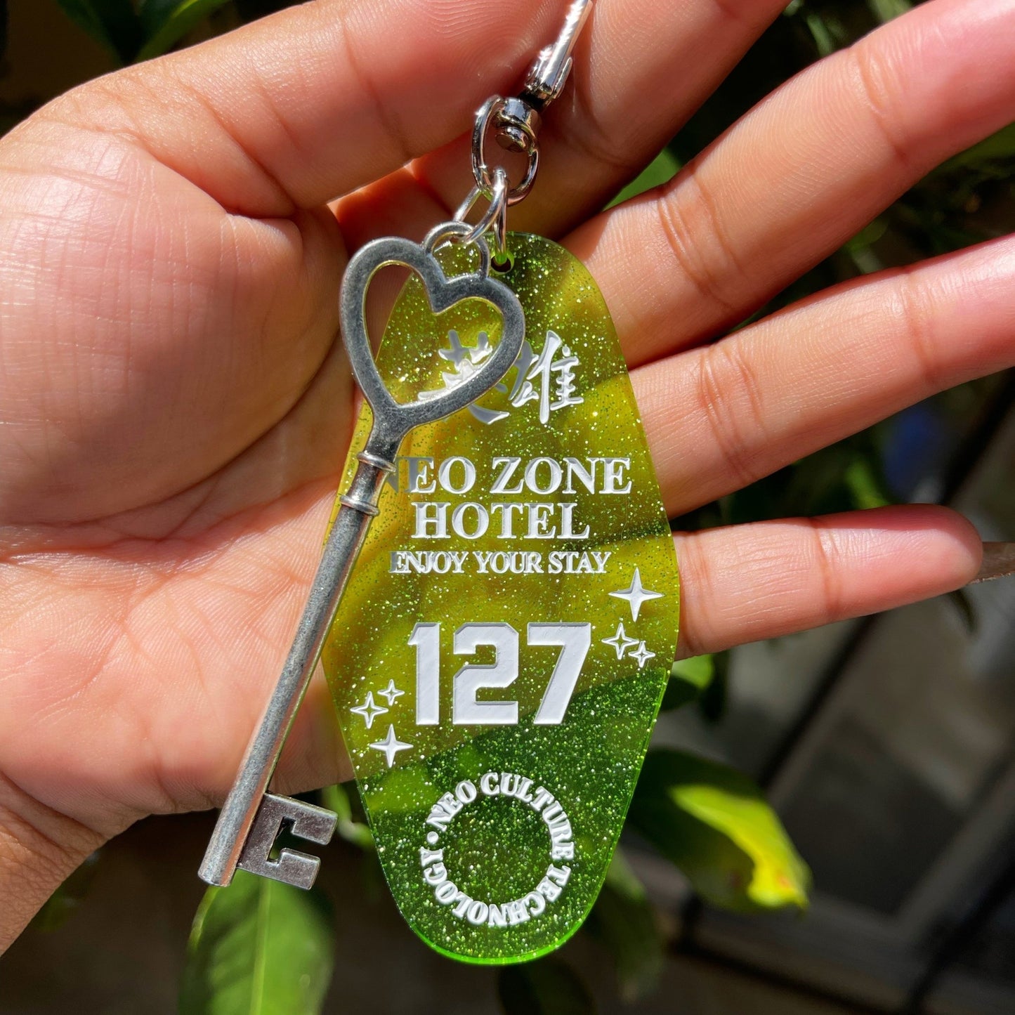 NCT 127 Hotel Keychain - MilkBunn Co. Hotel keychain. Taeyong, Taeil, Johnny, Yuta, Doyoung, Jaehyun, Jungwoo, Mark, Haechan