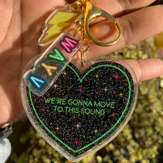 WAYV Electric Hearts Keychain - MilkBunn Co. WayV | NCT keychain. Kun, Ten, Winwin, Lucas, Xiaojun, Hendery, Yangyang